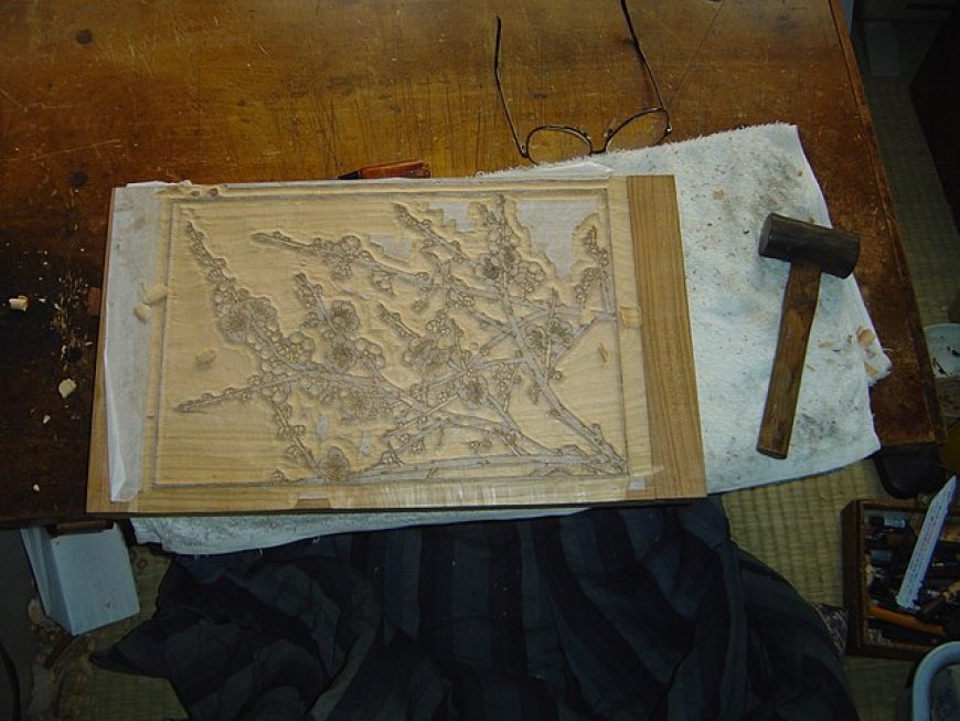 The art of wood carving Ukiyo-e